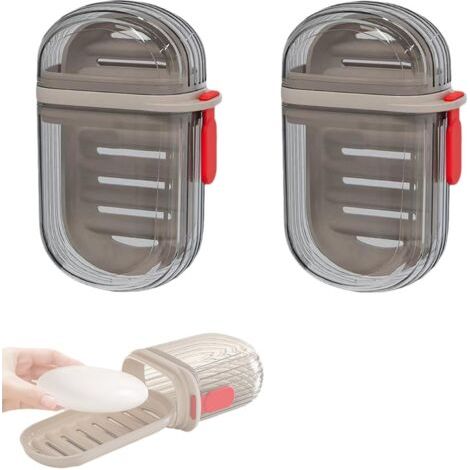Boîte à Savon de Voyage Étanche,Boîte à Savon Portable de Voyage avec Couvercle,Boîte à Savon Solide et Étanche pour Maison, Salle de Bain, Randonnée, Camping, Activités de Plein Air(S (1/5)