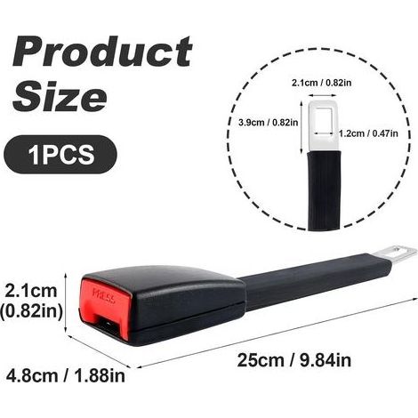 Rallonge ceinture de sécurité voiture 25 cm – Ajusteur pour femmes enceintes, obèses et enfants – Résistance 1,6 tonne – Installation facile (1/4)