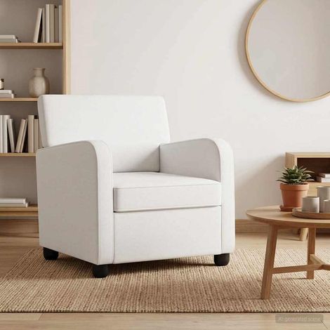 vidaXL Poltrona Bianco Tessuto