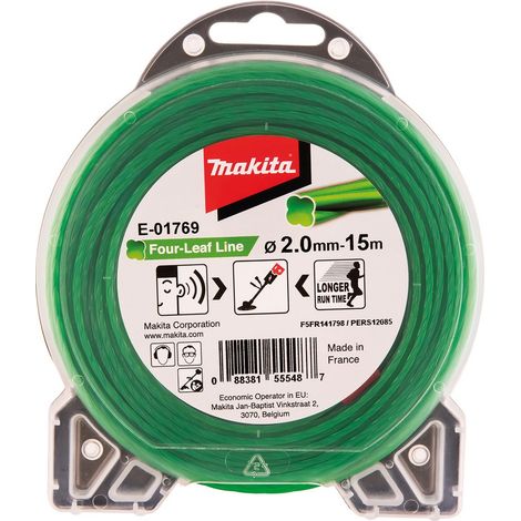 Makita Mähfaden Four Leaf 2,0mm 15m grün E-01769 Akku Sensen Rasentrimmer
