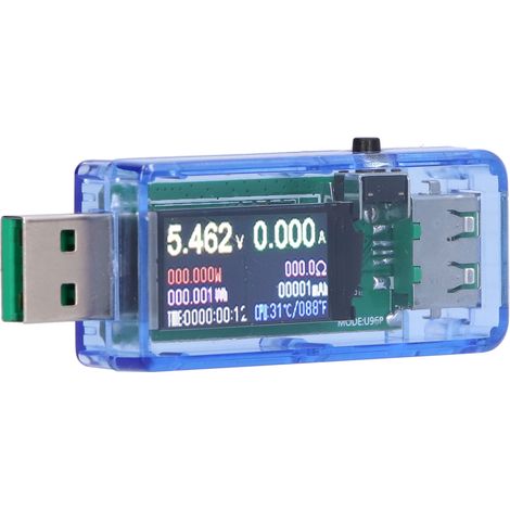 Chargeur USB Testeur avec Écran, Moniteur de Puissance Multifonction, Mesure de Tension et Courant, Calibrage Précis, Affichage du Temps, Outil de Diagnostic pour Prise et Câble (1/5)