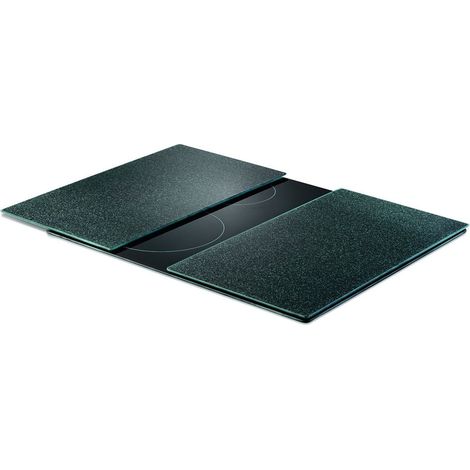 Zeller 26255 Herdabdeck-/Schneideplatten "Granit", 2-er Set, Glas, anthrazit