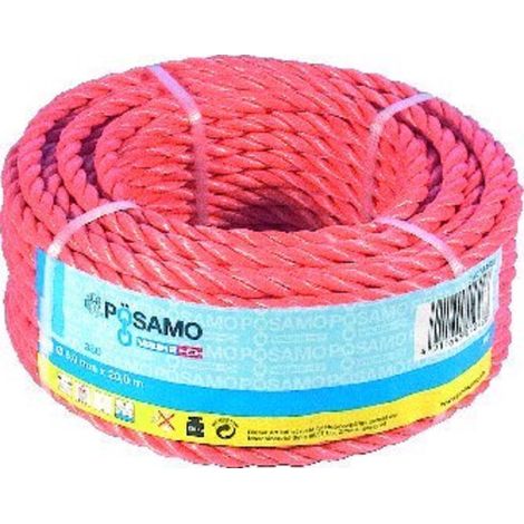 PÖSAMO PP-Seil gedr. orange 8,0mmx20m in Ringen (1/2)