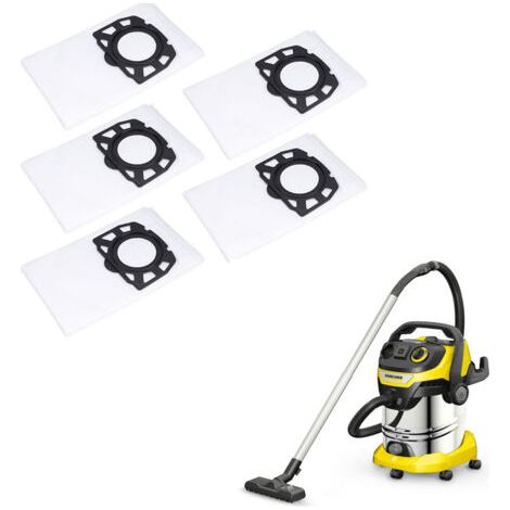 Lot de 5 sacs filtrants non tissés pour aspirateurs Karcher WD4 WD5 WD6 MV4 MV5 MV6 – Résistants à l'usure – Stockage sous vide pratique (1/5)