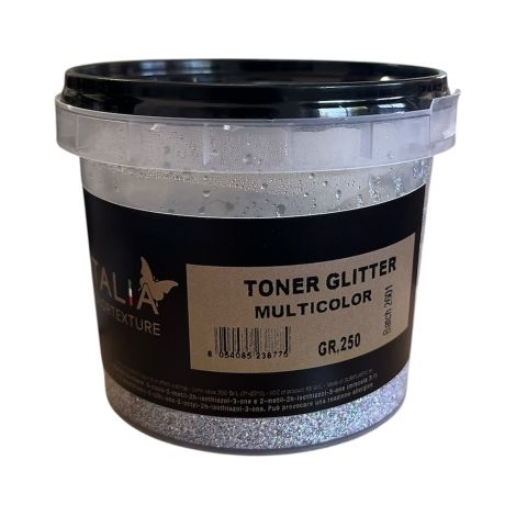 Glitter in Emulsione per Pittura colore Multicolor 250 gr – Effetto Brillante per Pareti, Soffitti e Decorazioni Facile da Usare con Pitture Murali a Base Acqua Finitura Lavabile e Luccicante