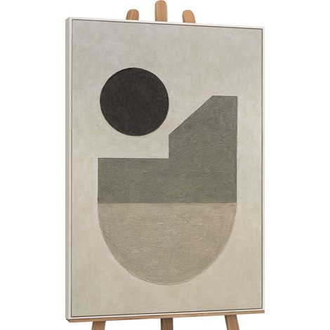 Gemälde Stille der Geometrie Rahmen Beige 120x80 cm (1/5)
