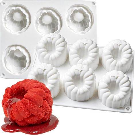 Silikonform mit 6 himbeerförmigen Mulden 3D-Silikonform für Mousse-Torte Schokolade Gelee und Desserts Lebensmittelechte Backform mit leichtem (1/5)