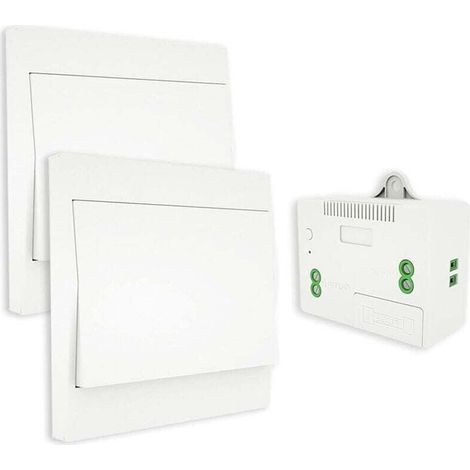Interrupteur sans Fil. sans Pile. télécommande Murale Va et vient. Interrupteur Mural Auto alimenté. sans câblage. émetteur pour Panneau Mural (kit à 2 Voies). intérieur extérieur étanche--