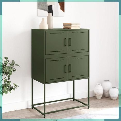 Buffet - 846486 - Vert olive - Acier - 68,5 x 38,5 x 107 cm (1/5)