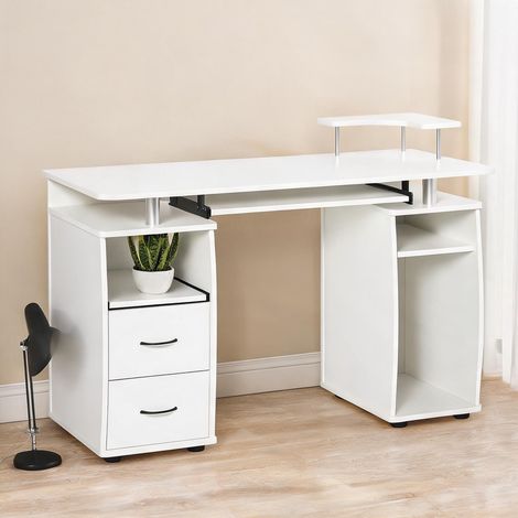 Bureau blanc en bois 120 x 55 x 85 cm (1/5)
