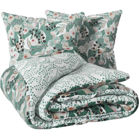 Set di biancheria da letto stampato vegetal marin 260x240cm in cotone - Atmosphera créateur d'intérieur