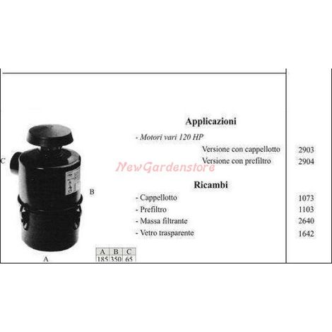 Filtro olio per motocoltivatore motori vari 120HP 2903