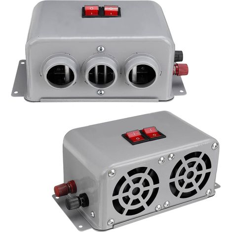Chauffage Voiture 12 V 600 W-800 W - 3 Sorties Air - Pour Réchauffage Pieds Élimination Givre Brouillard - Usage Automobile - 1 Pièce