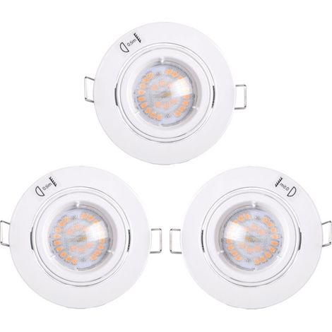 Lot de 3 Spots Encastrables Orientables LED 35W Rond Blanc WOLTZ (1/2)