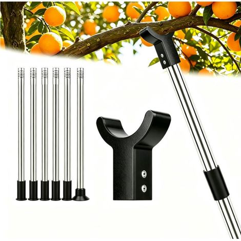 Support de branche d'arbre réglable, tuteur de 2.4m avec embout en Y,Support en acier inoxydable pour branches d'arbres fruitiers, pour prévenir la casse des plantes penchées (1/5)