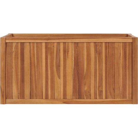 vidaXL Arriate elevado madera maciza de teca 100x50x50 cm (1/2)