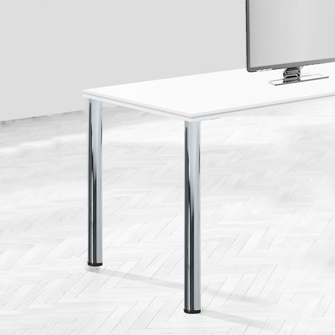 emuca lote de 4 patas para mesa, diámetro 60mm, h 710mm, acero, cromado