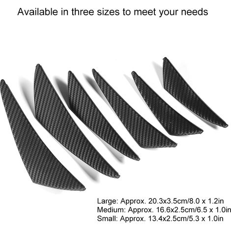 Lot de 6 ailerons de pare-chocs avant universels en fibre de carbone texturée, modifiés par un aérographe. (1/5)