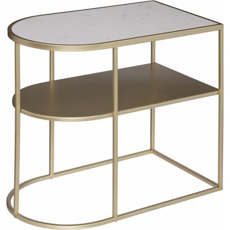 Table à café "Paige" Doré Métal & Marbre Atmosphera - - (1/3)