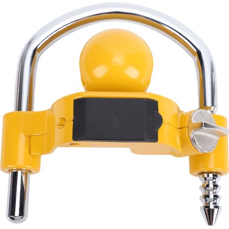 Verrou de coupleur universel robuste pour remorque de camping-car, attelage à boule, prévention du vol, remorquage jaune (1/5)
