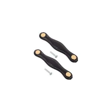 Set di 2 maniglie retrò in similpelle PU per mobili, cassetti, armadi, credenze e valigie, facili da installare per spogliatoi e cucine - Crezuo