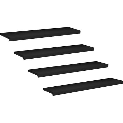 Tappeti per scale 4 pz 110 x 30 x 2 cm Nero vidaXL (1/5)