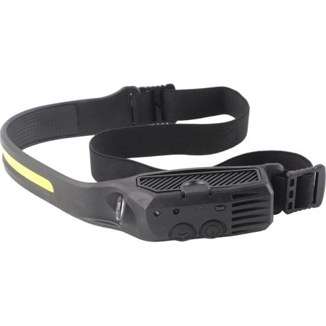 Phare LED rechargeable par USB, interrupteur à double bouton à 4 niveaux, matériau en gel de silice, phares COB à détection intelligente (1/5)