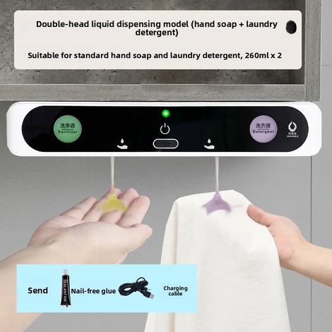 (Liquide) Armoire à miroir avec miroir, distributeur de savon double tête dissimulé sous capteur, lave-mains automatique à capteur (1/5)