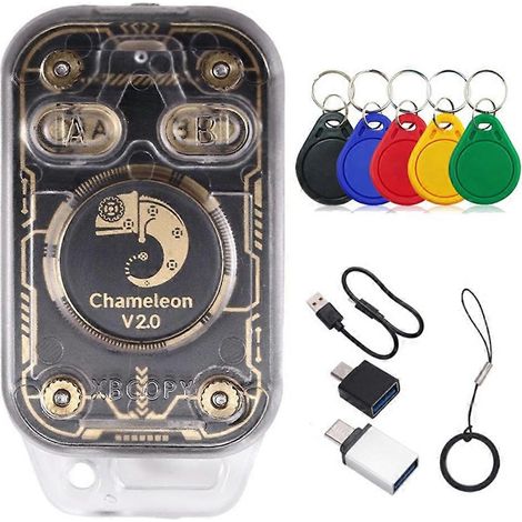 Chameleon V2.0 Lecteur de puces RFID, émulateur, duplicateur NFC, décodage de cartes 125K 13,56 MHz + porte-clés 5XCUID Chameleon Ultra (1/5)