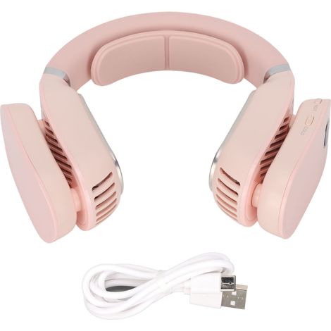 Tragbarer 2-in-1-Nackenventilator zum Aufhängen, Heiz- und Kühlfunktion, für den Innen- und Außenbereich, rosa (1/5)