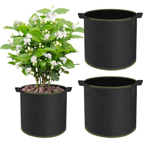 2 pièces 40 L Sac de Plantation Sac de Plantation Non tissé poignées Pommes Terre tomates Fraises Balcon terrasse Serre 10 gallons (1/4)