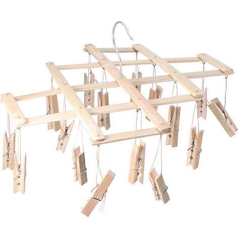 Étendoir à linge en bambou, étendoir à sous-vêtements, étendoir à chaussettes, étendoir suspendu en bambou-4218cm (1/4)