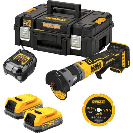 Meuleuse compacte 76 mm XR 18V 1.7ah li-ion brushless powerstack - DEWALT - DCG430E2T-QW (1/2)