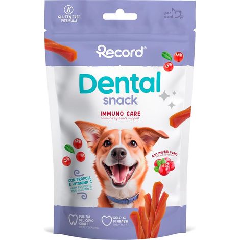 Dentalsnack immune care snack per cani twisterini 75 g mirtillo rosso