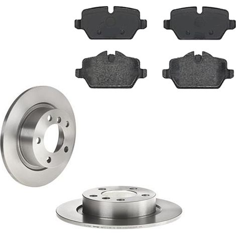 KIT FRENI POSTERIORI compatibile con MINI PACEMAN (R61) - DISCHI + PASTIGLIE OEM: P 06 080 / 18205 , 18428 /SOSTITUZIONE DIRETTA/BASSA POLVERE/SILENZIOSO