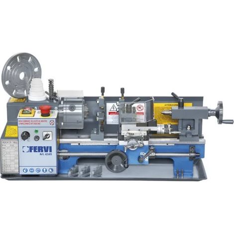 Fervi – Tour à métaux 350 mm avec variateur – Vitesse variable 100-2500 tr/min – Moteur 0,6 kW 230V – Alésage 20 mm – SKU 716S