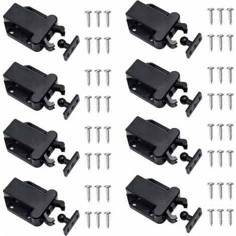 Ulisem8 Pièces Loquets à Libération Tactile, Loqueteau Pousse Lache Loquets de Porte Non Magnétiques pour Placard Meubles Porte
