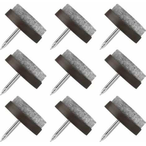 Patin Chaise a Clouer, 80 Pcs Clous Patins de Meuble, Patins Glisseurs Rond 22mm Tampon Chaise, Patins Meubles en Feutre Tampons pour Protection Pieds de Table Chaise Meubles (1/4)
