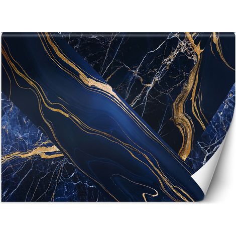 Papier peint Abstraction de marbre bleu or 400x280 (1/5)