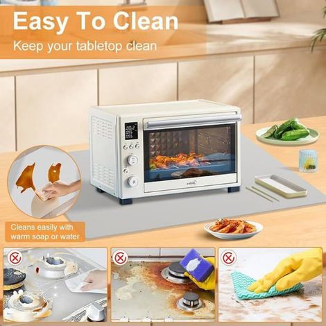 Tapis de Cuisson - Silicone Alimentaire - Résistant à la Chaleur Jusqu'à 200 °C - Antidérapant Antiadhésif - Pour Plan de Travail et Projets Créatifs - 60 x 40 cm - 2 Pièces (1/5)