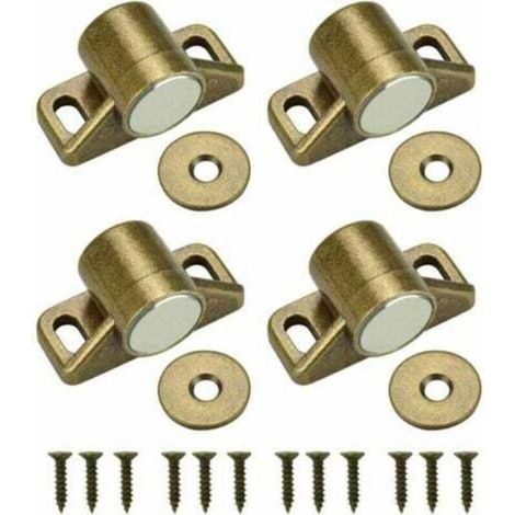 4er-Set Magnet-Türverschlüsse für Schränke, inklusive 4 Unterlegscheiben und 12 Schrauben, für Möbel, Kleiderschränke und Schränke