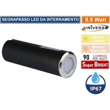 Mini Faretto LED 0.5W  IP67 da Esterni Segnapasso a Cilindro da Incasso Interrat 4000k naturale (1/3)