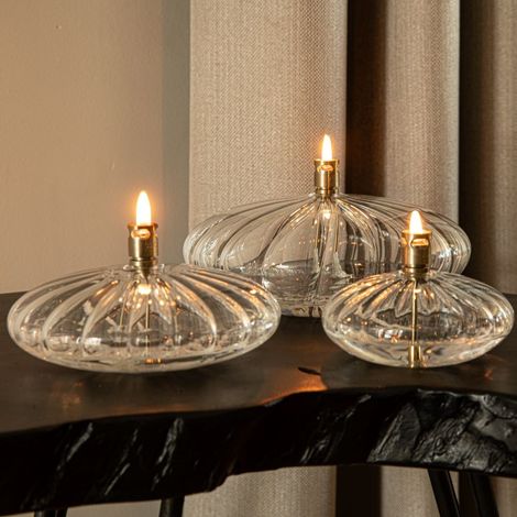 Lampe à huile galet strié - taille S - Peri Glass