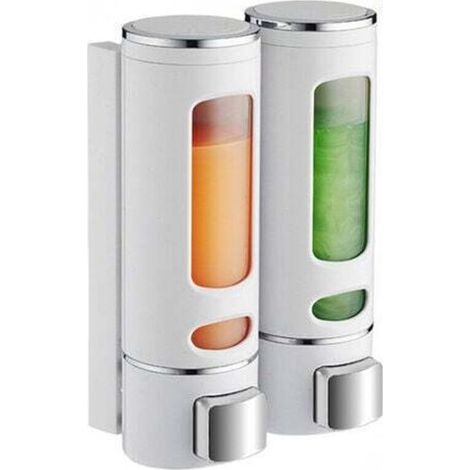 400 ML X 2 Distributeur Savon Mural Distributeur Shampoing et Gel Douche Distributeur Savon Douche Double Distributeur de Savon Liquide Mural Manuel Distributeur de Désinfection des Mains (1/5)