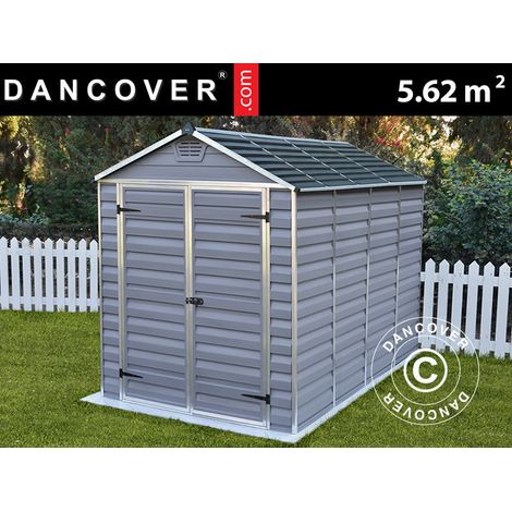 Polycarbonate Garden shed SkyLight, Palram/Canopia, 1.85x3.04x2.17 m, 5.62 m², Grey - Dancover (1/2)