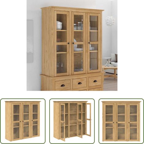 vidaXL Meuble avec portes en verre - Meuble avec Portes en Verre BODO Marron miel (1/5)