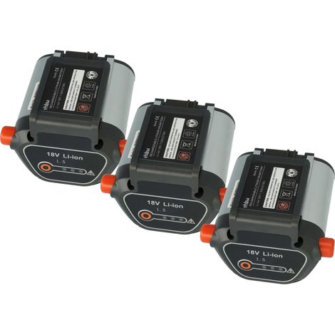vhbw 3x batteria sostituisce Gardena BLi-18, 9839-20, 9840-20 per rasaerba cesoie tagliasiepi 1500mAh 18V Li-Ion