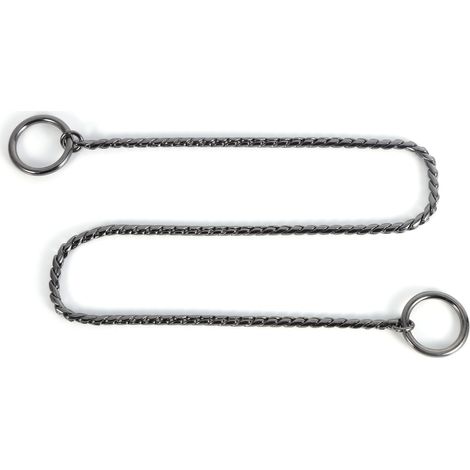 Collier de dressage pour chien en métal torsadé, chaîne serpent - Collier étrangleur noir 4mm x 50cm pour exposition canine (1/2)