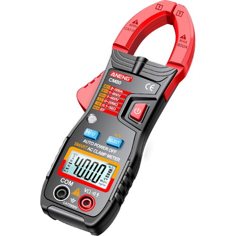 ANENG CM80 Zangenmultimeter, 4000 Counts, automatische Bereichswahl, Voltmeter, Amperemeter, Wechselstrom 500A, Ohmmeter mit Taschenlampe