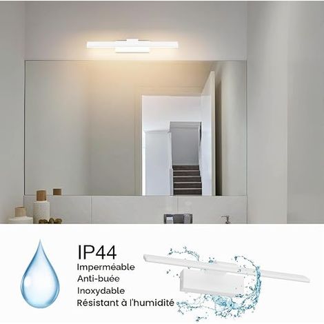 LED Mirror Light 40cm Aluminum Wall Lamp 60 LED Warm White 3000K (1/3)